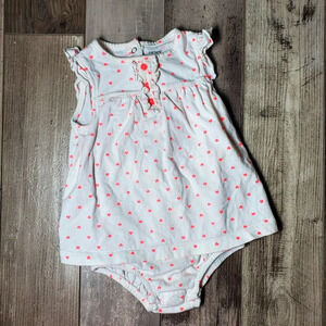 Carter's Baby Toddler Girl Coral Hearts Outfit Size 24m